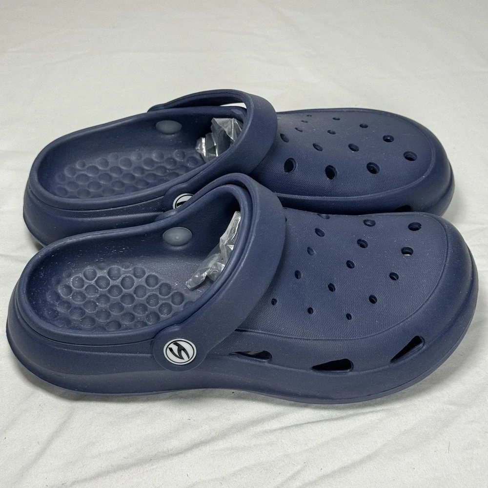 Kids Navy Blue Clogs Slides‎ Sandals Size US 4 EU 35 Slip On Lightweight Comfort